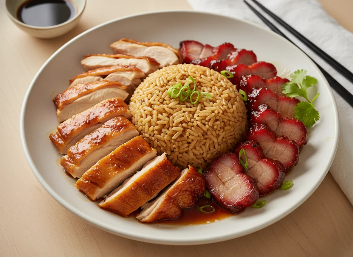 Roasted Chicken and Char Siu Rice photo