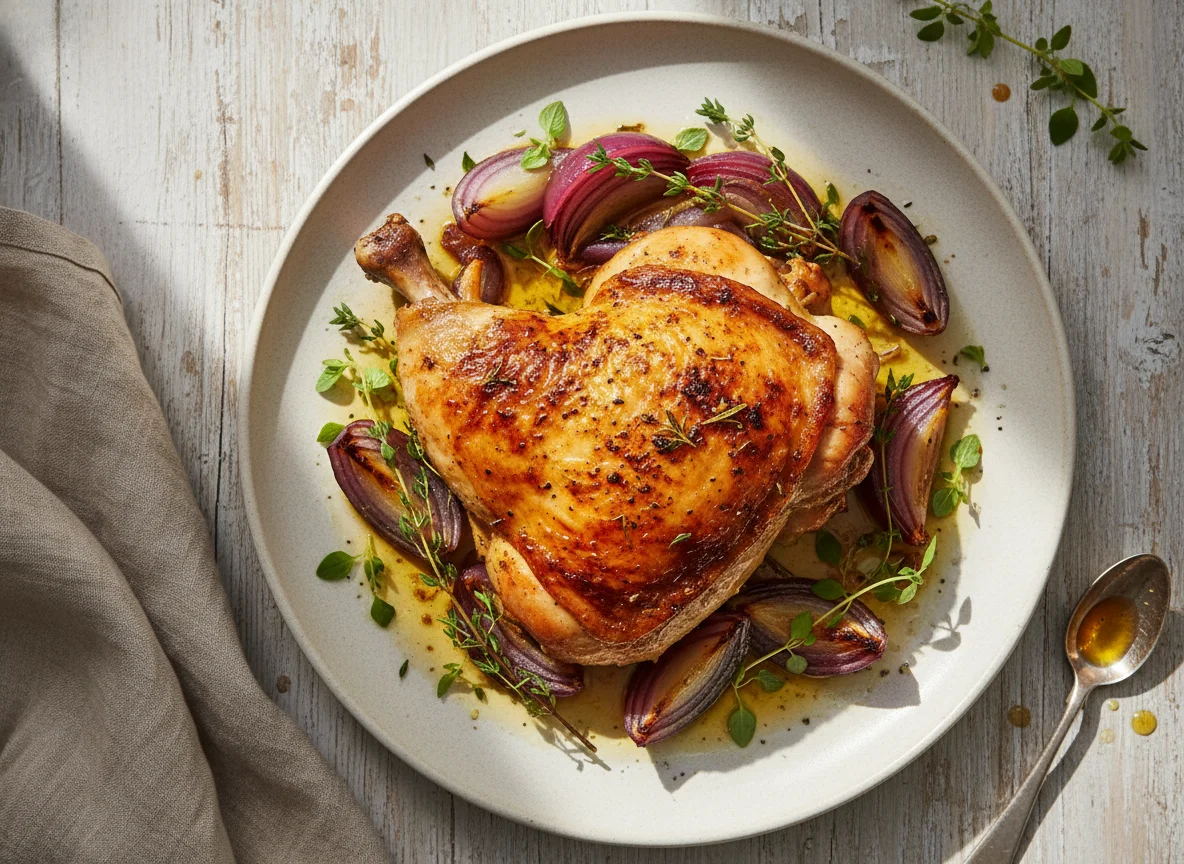 Roasted Chicken and Onions photo