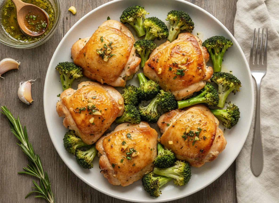 Roasted Chicken Thighs with Broccoli photo