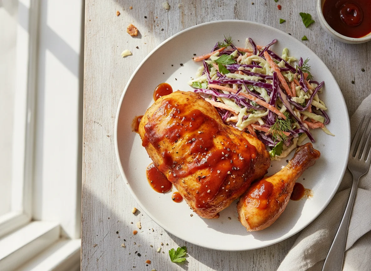 Roasted Chicken with Coleslaw photo
