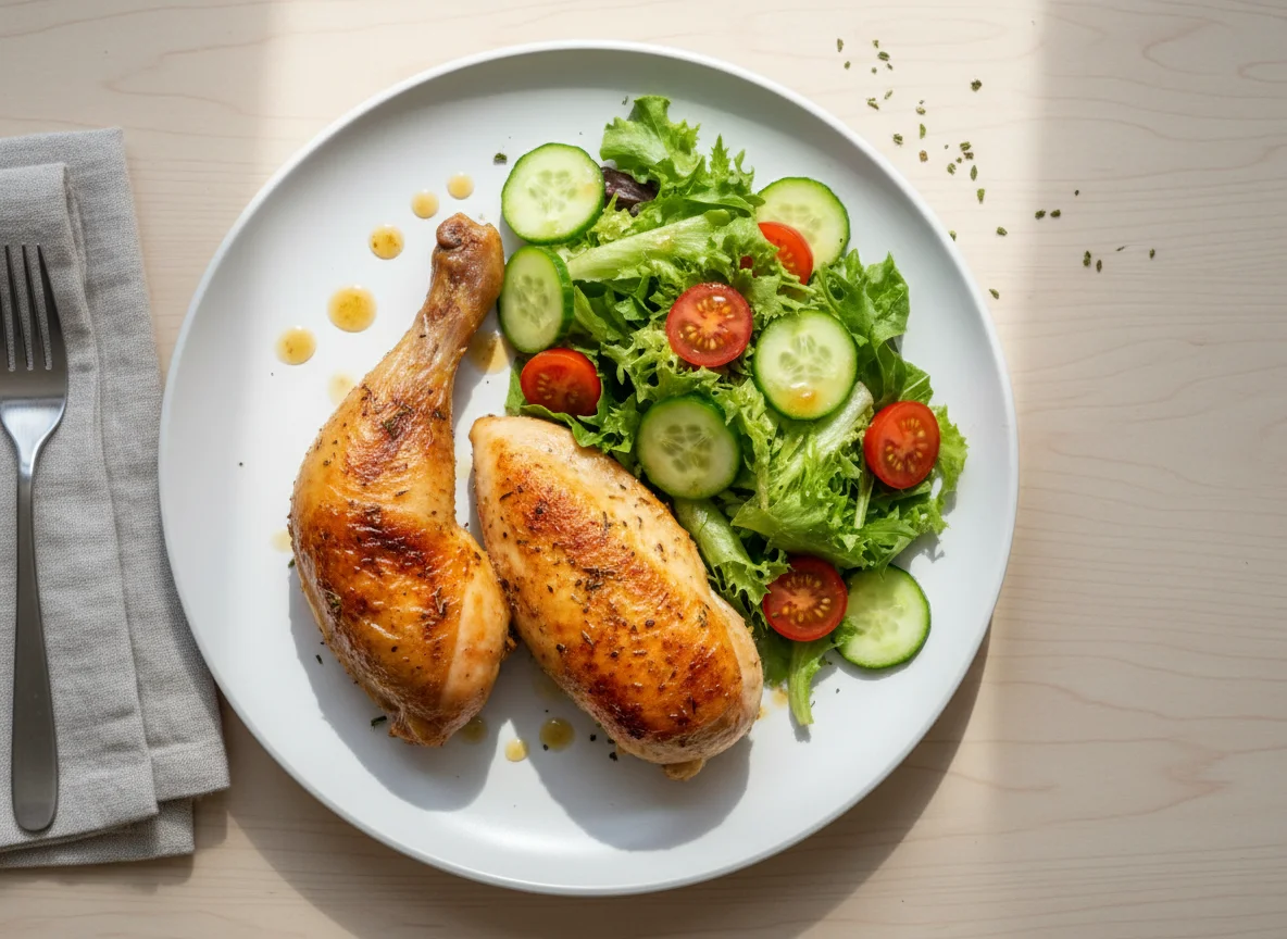 Roasted Chicken with Garden Salad photo