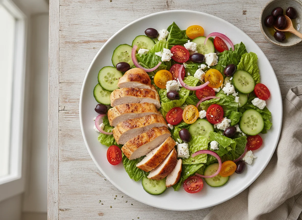 Roasted Chicken with Greek Salad photo