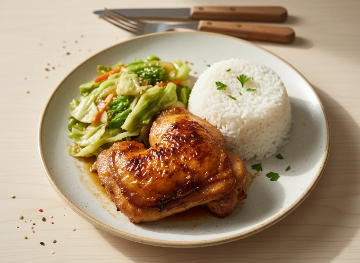 Roasted Chicken with Rice and Cabbage photo