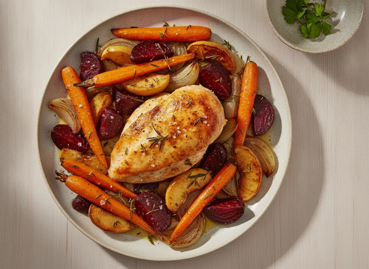 Roasted Chicken with Root Vegetables photo