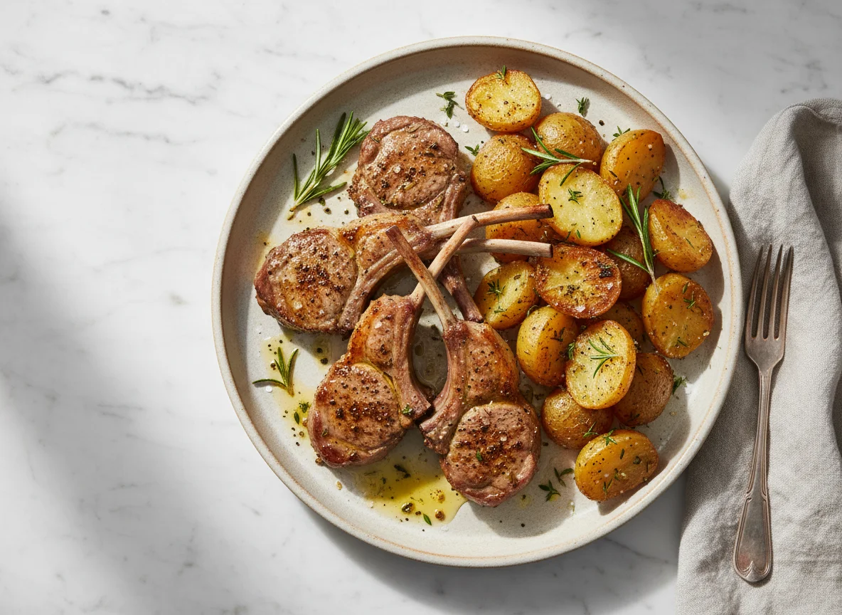 Roasted Lamb Chops with Potatoes photo