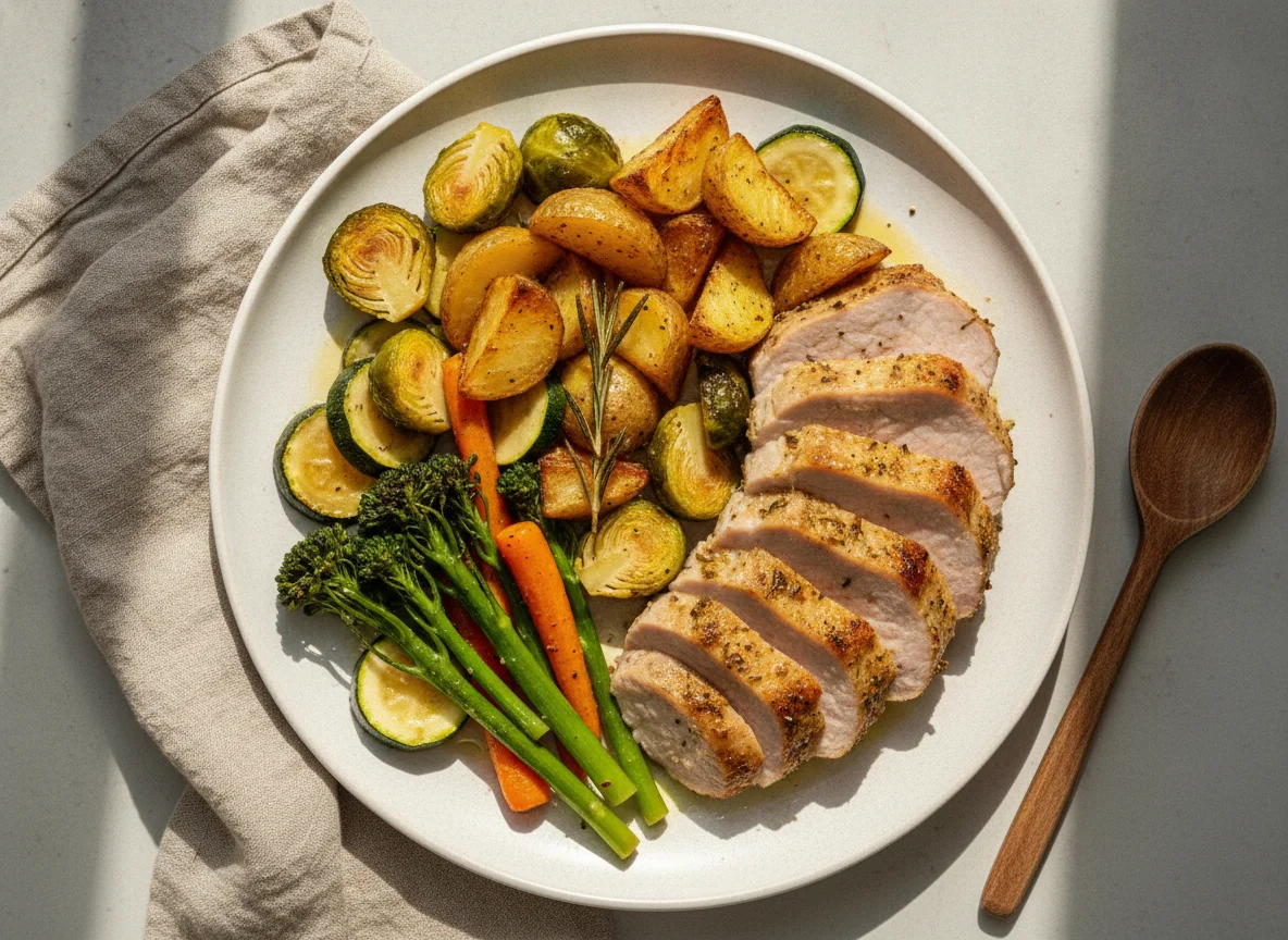 Roasted Pork Loin with Mixed Vegetables photo