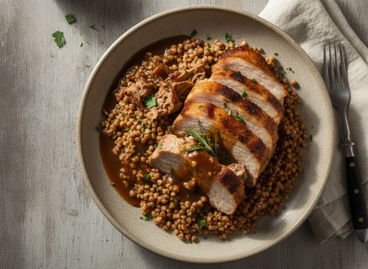 Roasted Pork with Buckwheat photo
