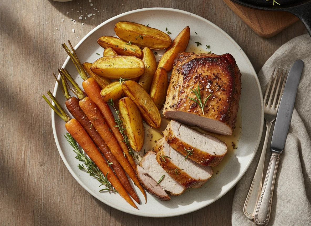 Roasted Pork with Potatoes and Carrots photo