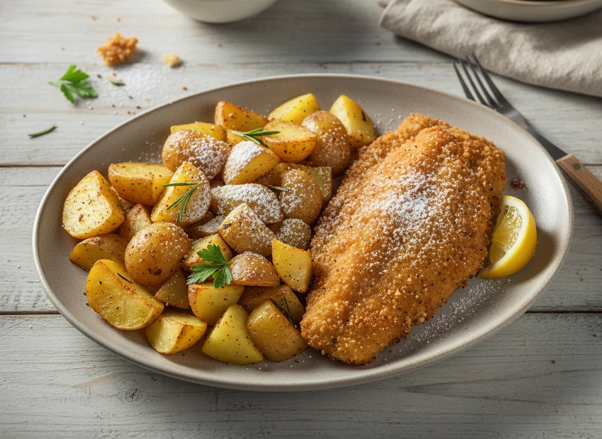 Roasted Potatoes and Fried Item photo