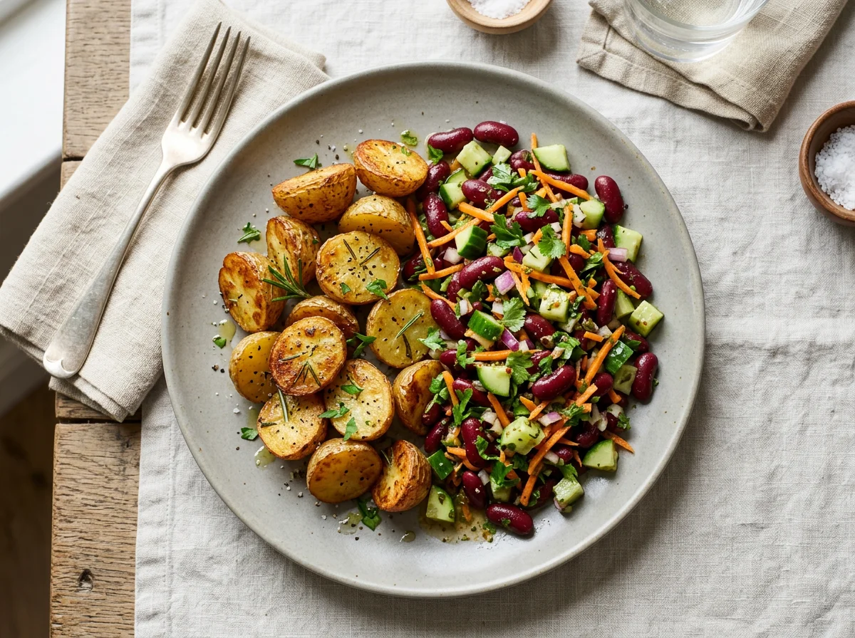Roasted Potatoes with Kidney Bean Salad photo
