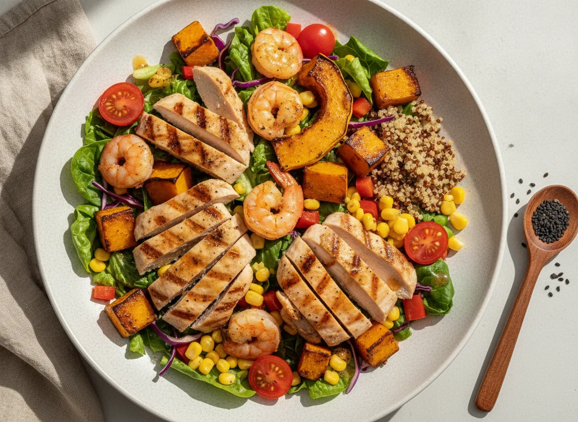 Roasted Pumpkin and Chicken Salad Bowl photo