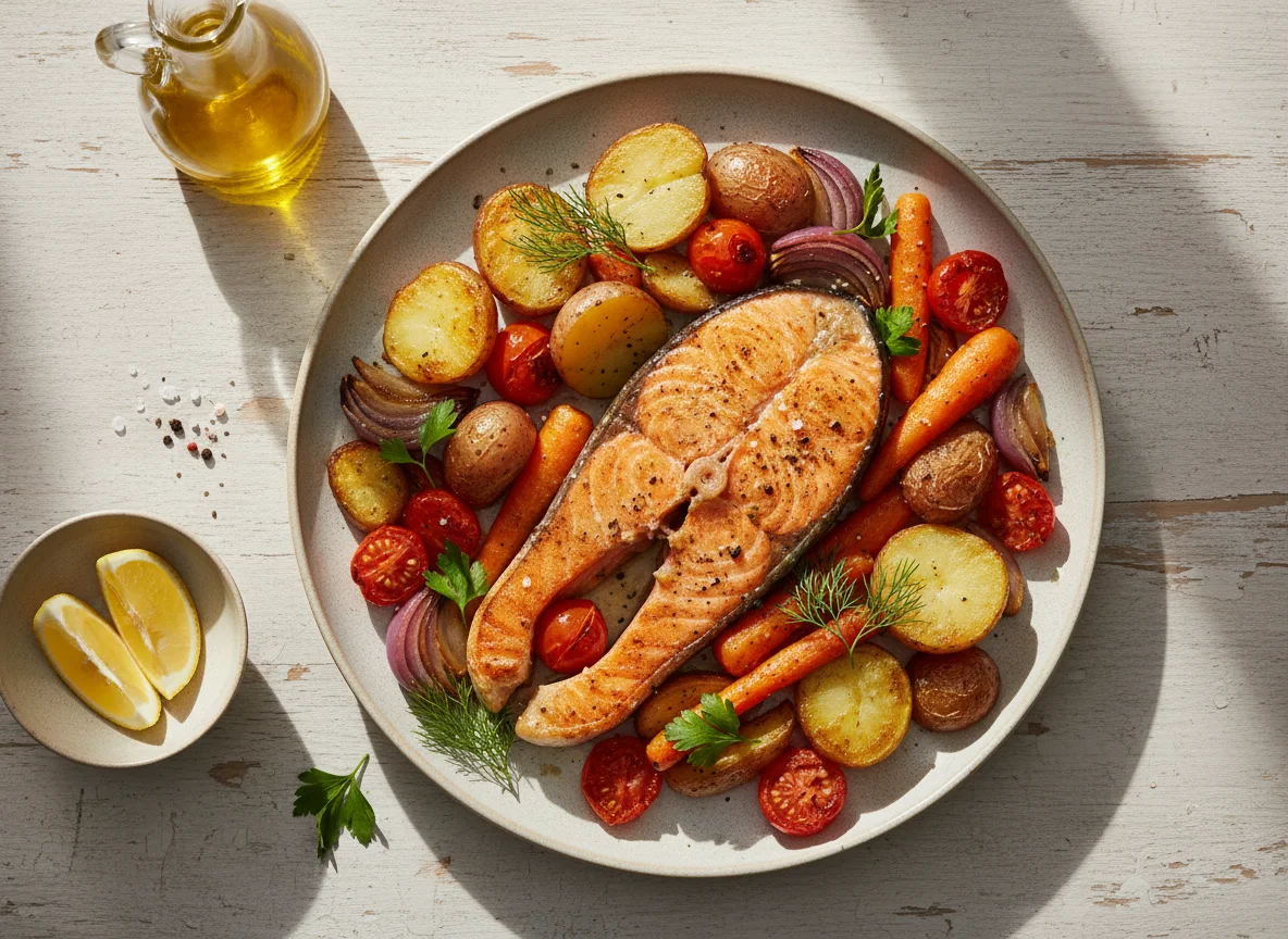 Roasted Salmon with Vegetables photo