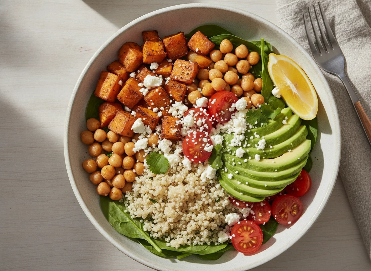 Roasted Sweet Potato and Chickpea Buddha Bowl photo