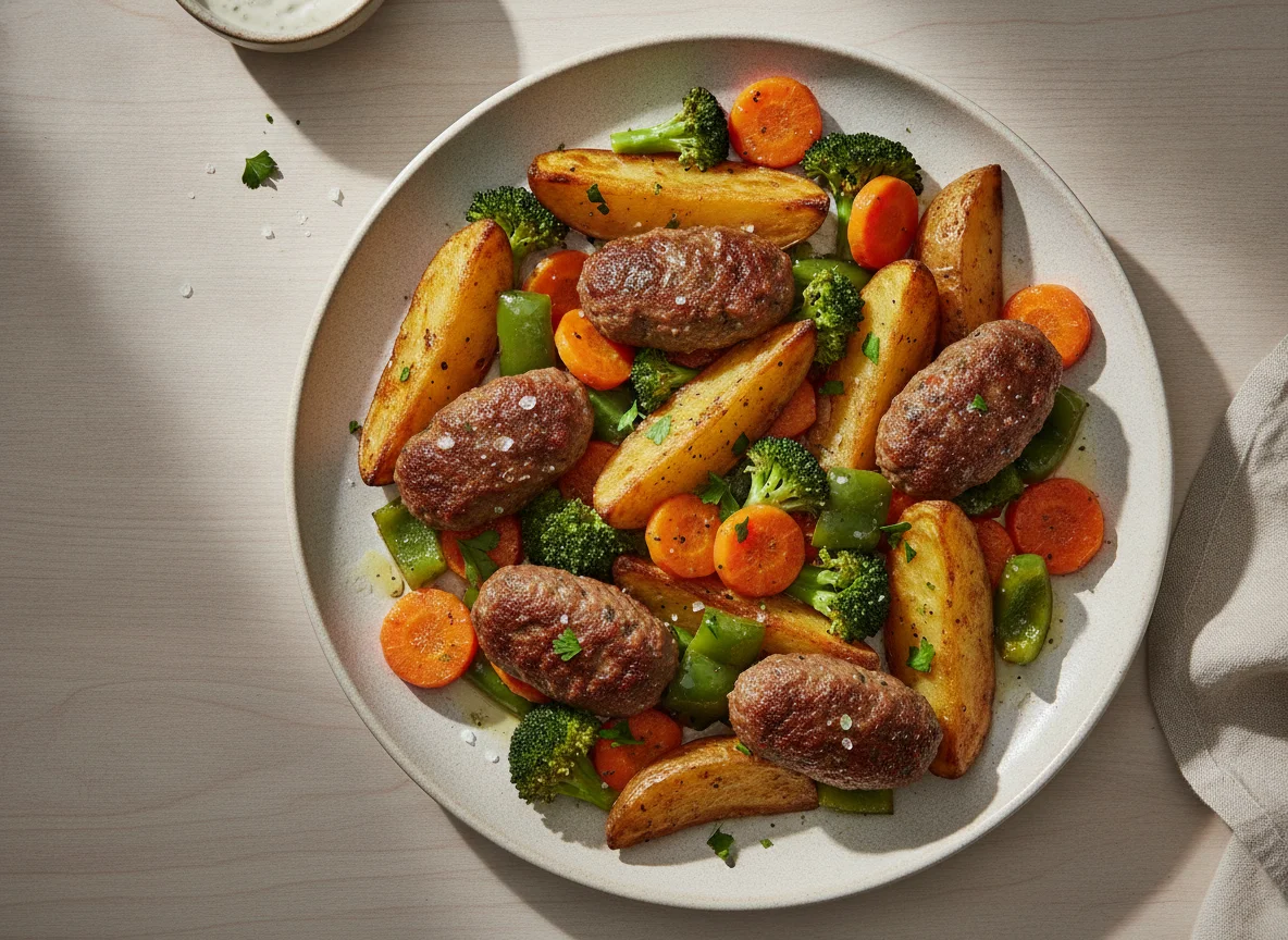 Roasted Vegetables with Meatball photo