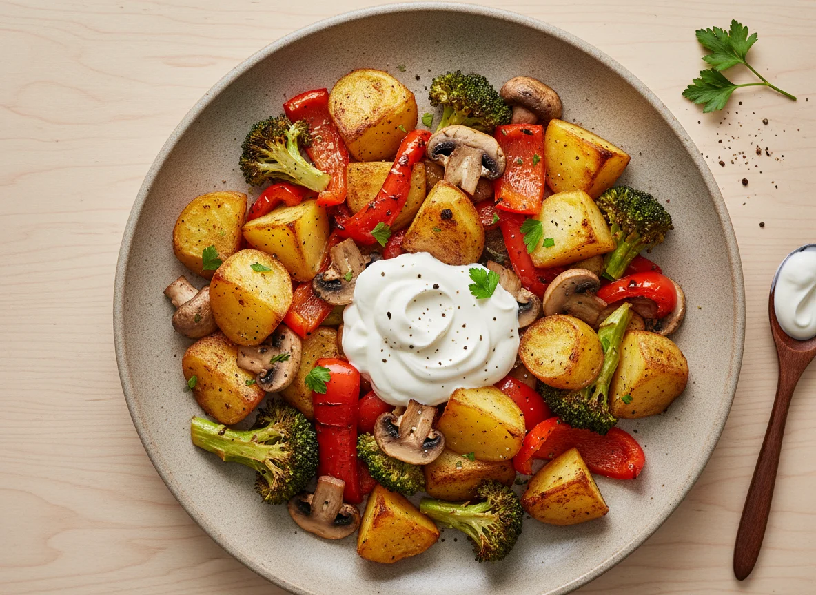 Roasted Vegetables with Sour Cream photo
