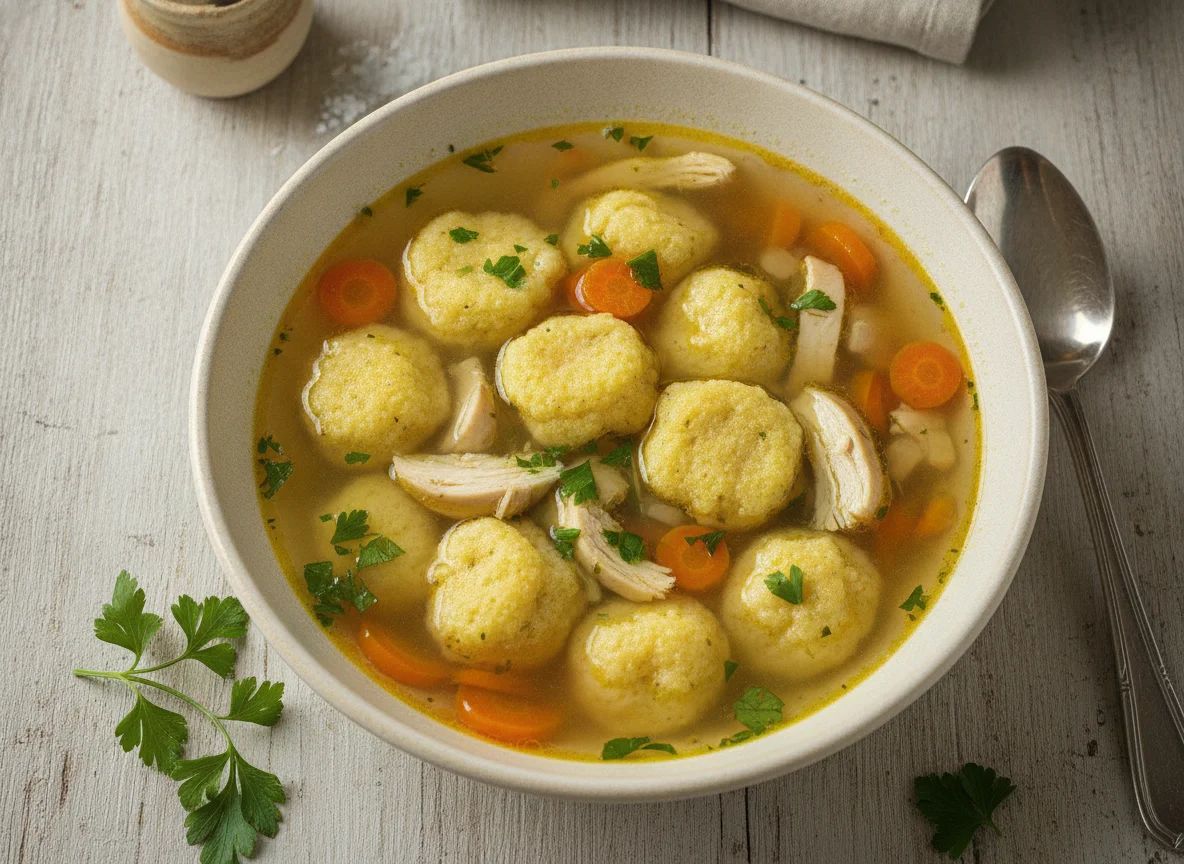 Romanian Semolina Dumpling Soup (Supa de galuste) photo