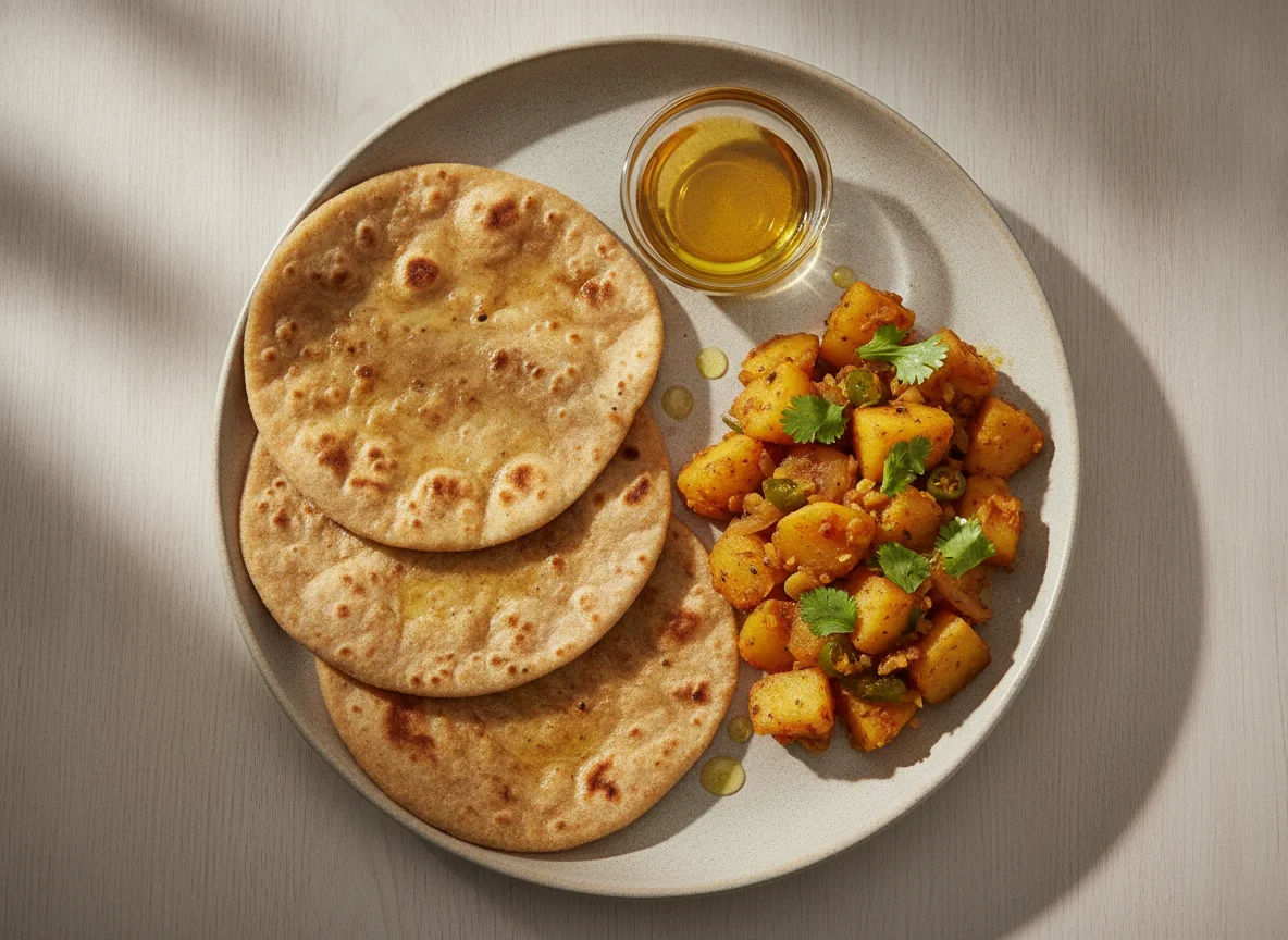 Roti with Aloo Sabzi photo