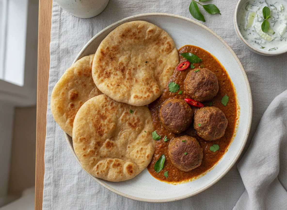 Roti with Kofta Curry photo
