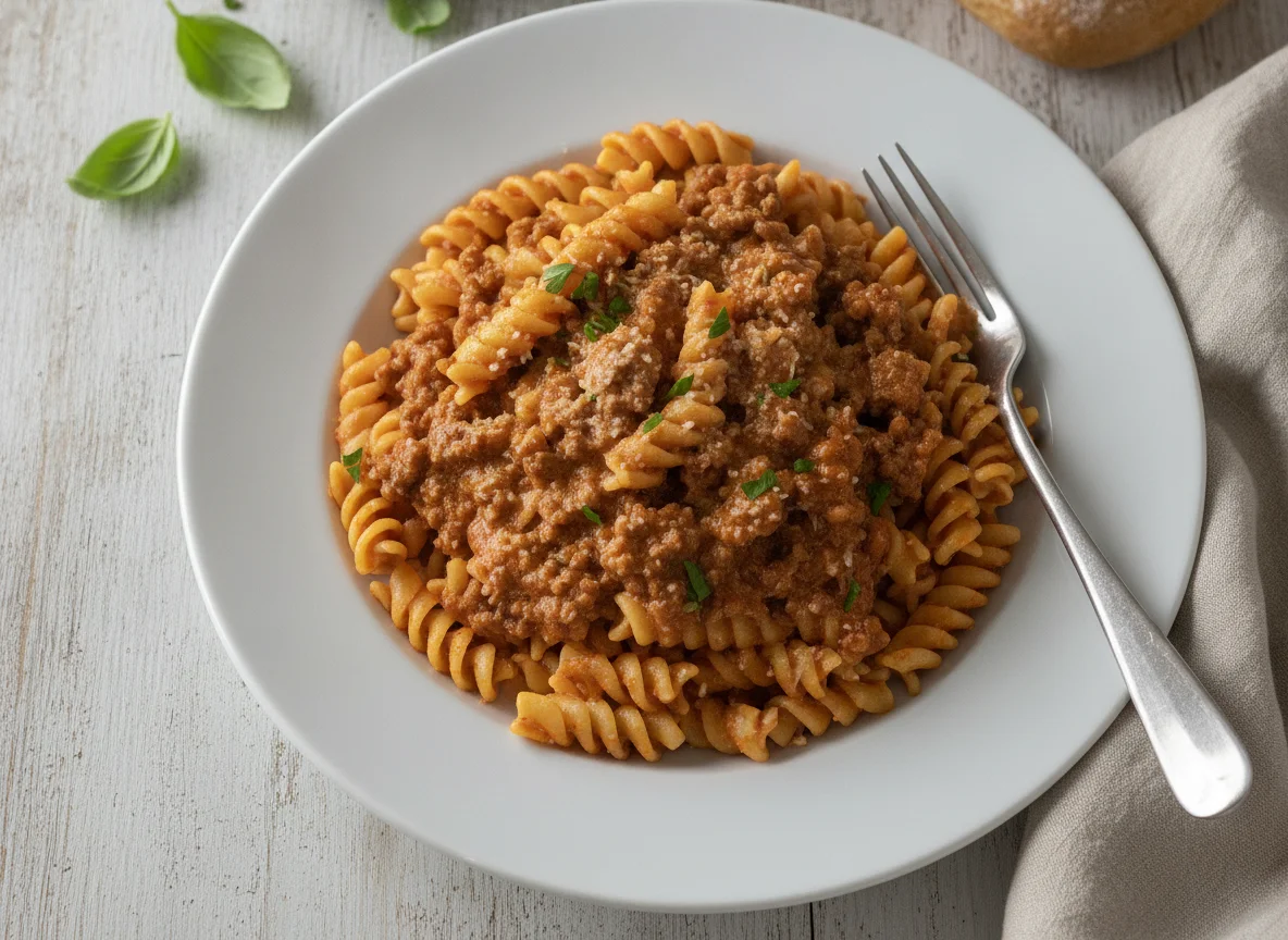 Rotini with Meat Sauce photo