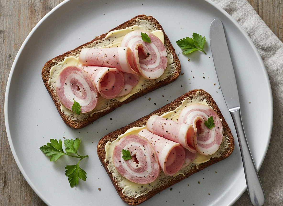 Rye bread with rullepølse photo