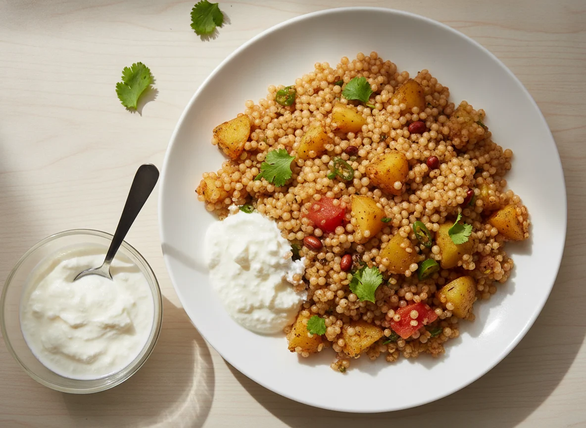 Sabudana Khichdi with Curd photo