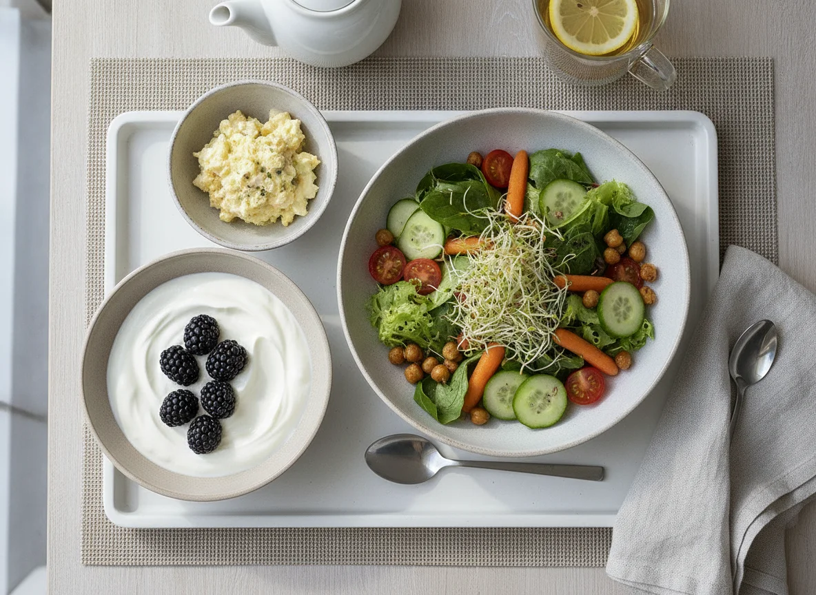Salad and Yogurt Breakfast Tray photo