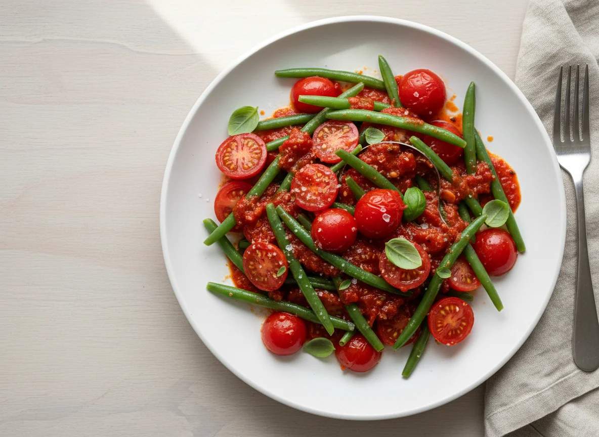 Salad with Tomato and Green Beans photo