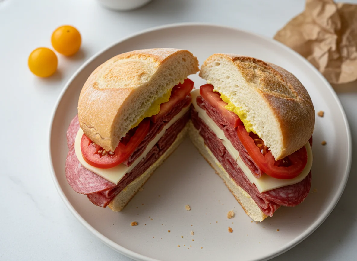 Salami and Cheese Sandwich photo