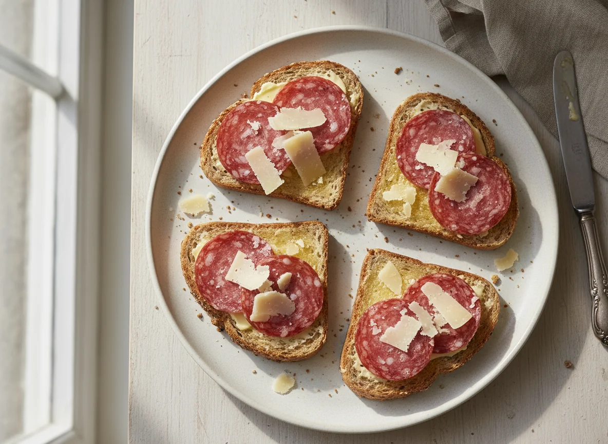 Salami and Cheese Toasts photo