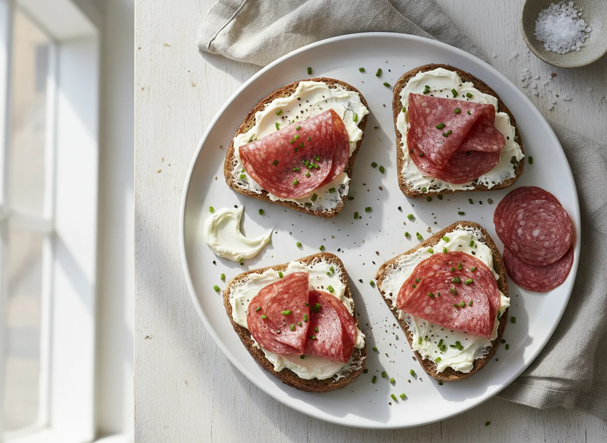 Salami and Cream Cheese Toasts photo