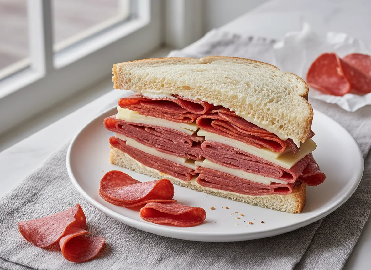 Salami and Pepperoni Sandwich photo
