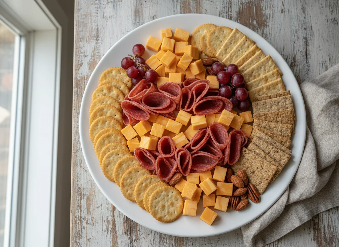 Salami, Cheese, and Crackers Platter photo