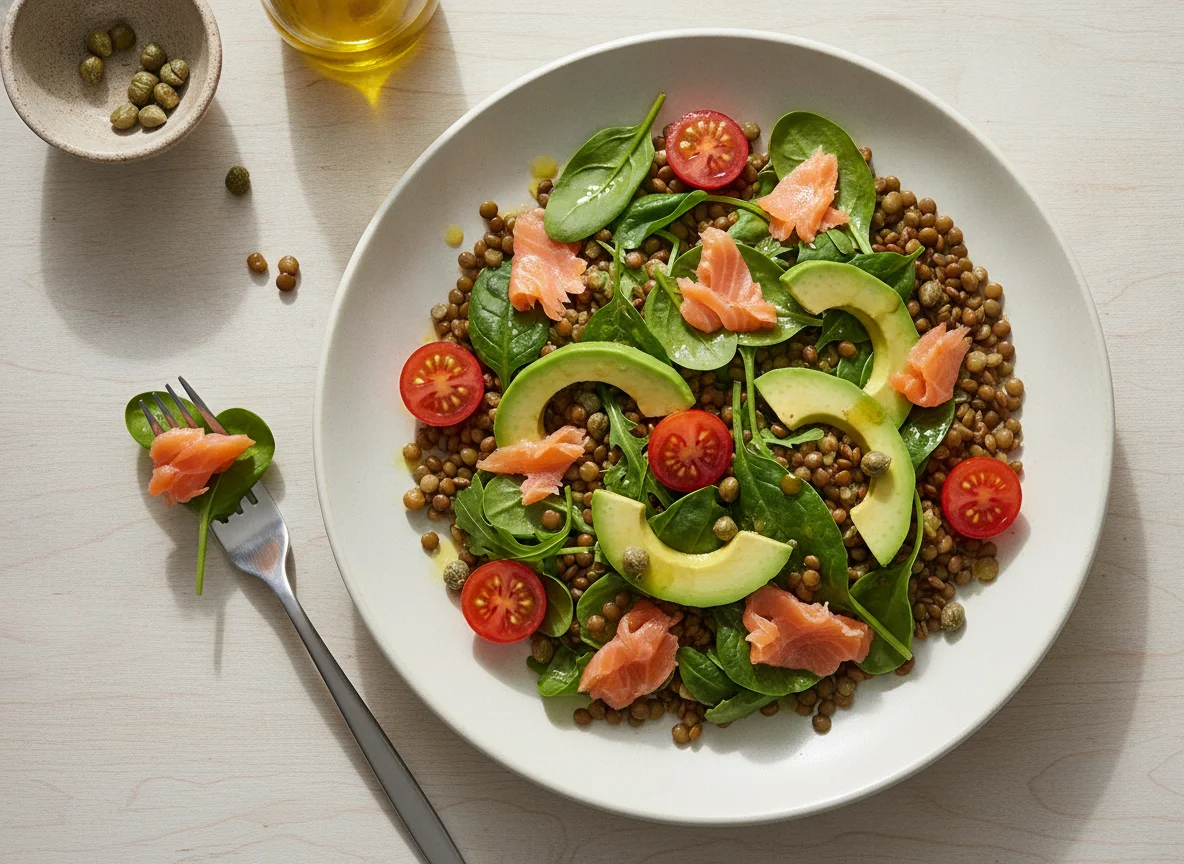 Salmon and Avocado Lentil Salad photo