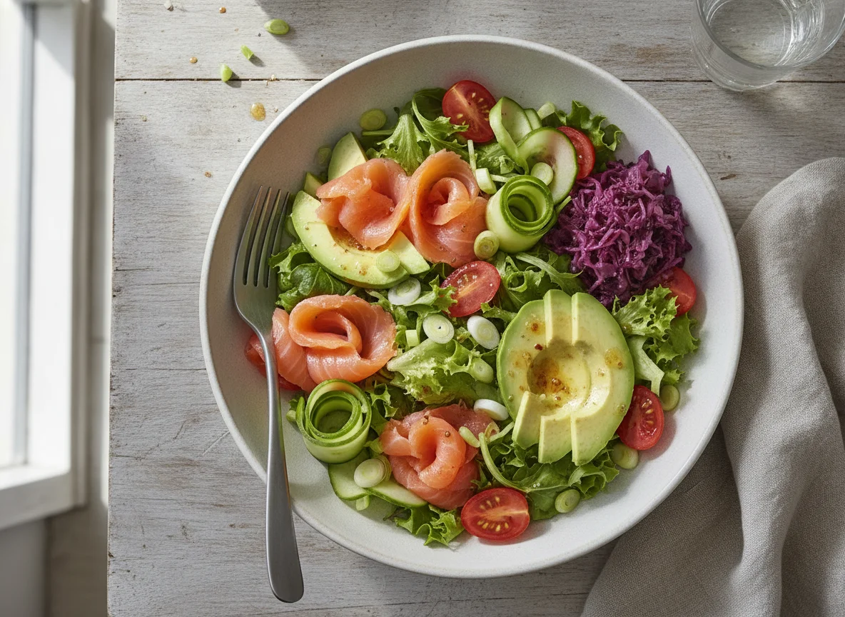 Salmon and Avocado Salad Bowl photo