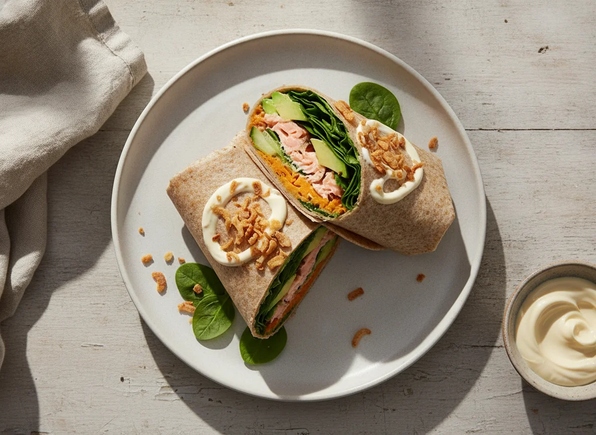 Salmon and Avocado Tortilla Wrap photo