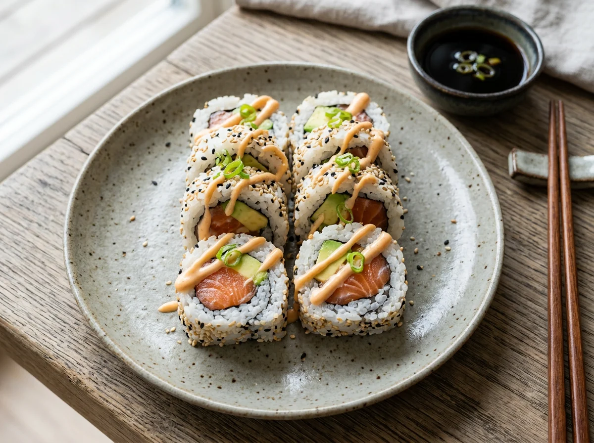 Salmon and Avocado Uramaki photo