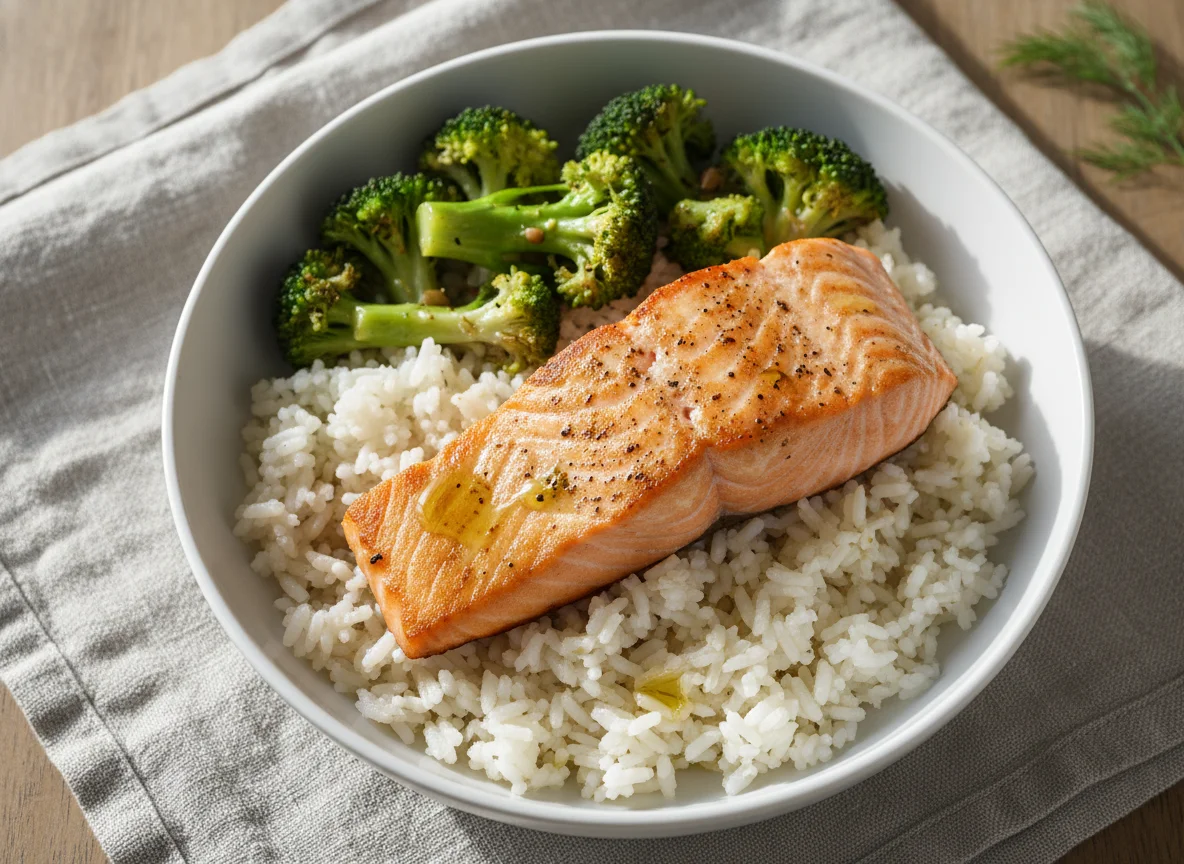 Salmon and Broccoli Rice Bowl photo