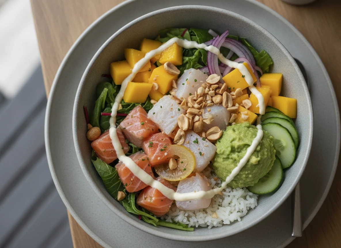 Salmon and Ceviche Poke Bowl photo