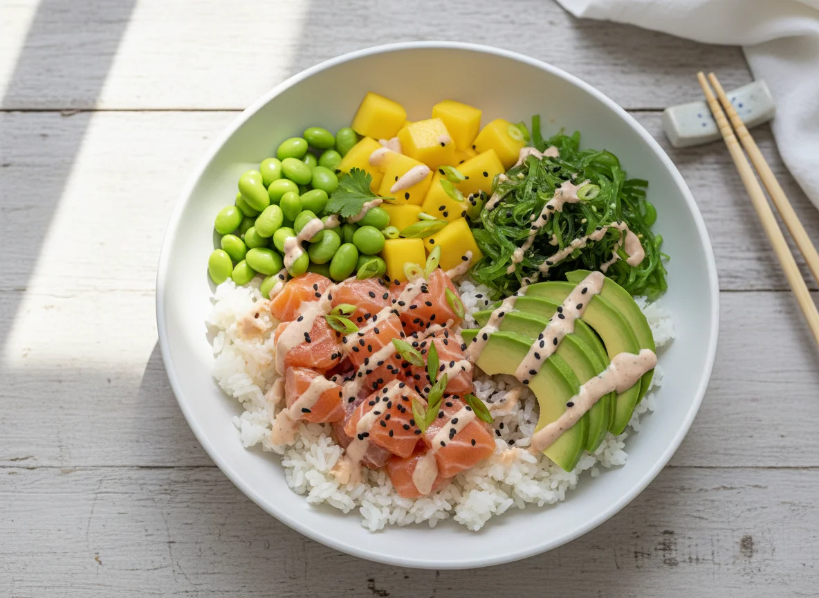Salmon and Edamame Poke Bowl photo