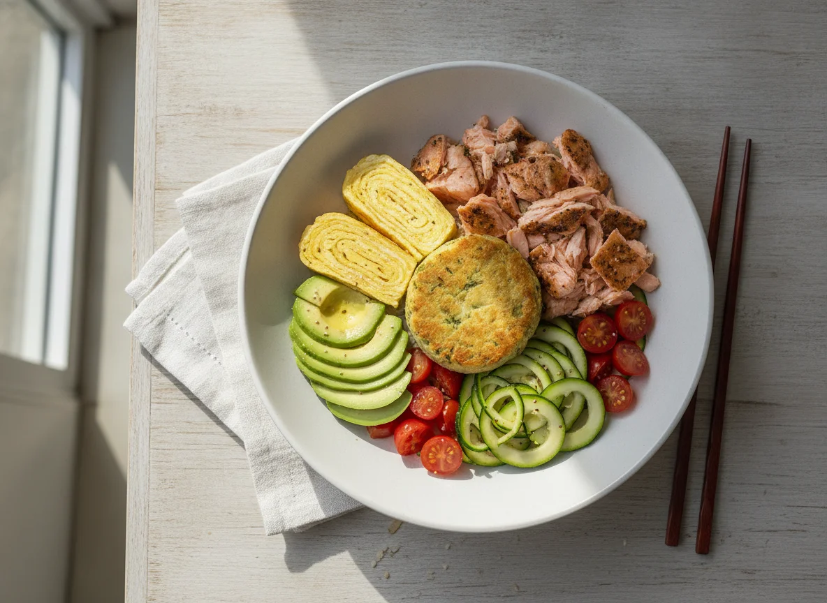 Salmon and Egg Poke Bowl photo