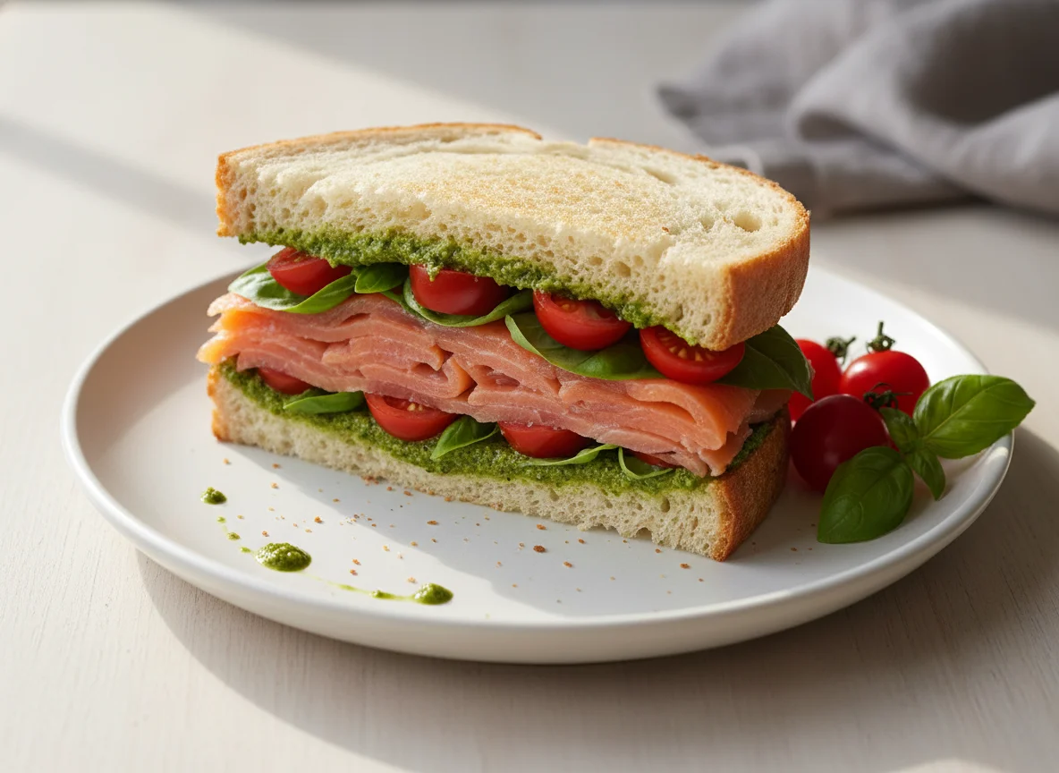 Salmon and Pesto Sandwich photo