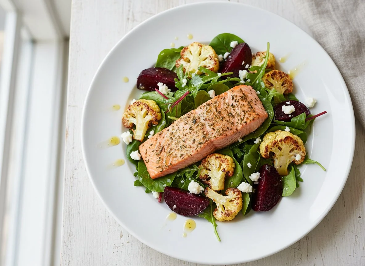 Salmon and Roasted Vegetable Salad photo