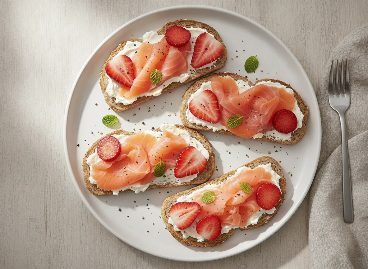 Salmon and Strawberry Toast photo