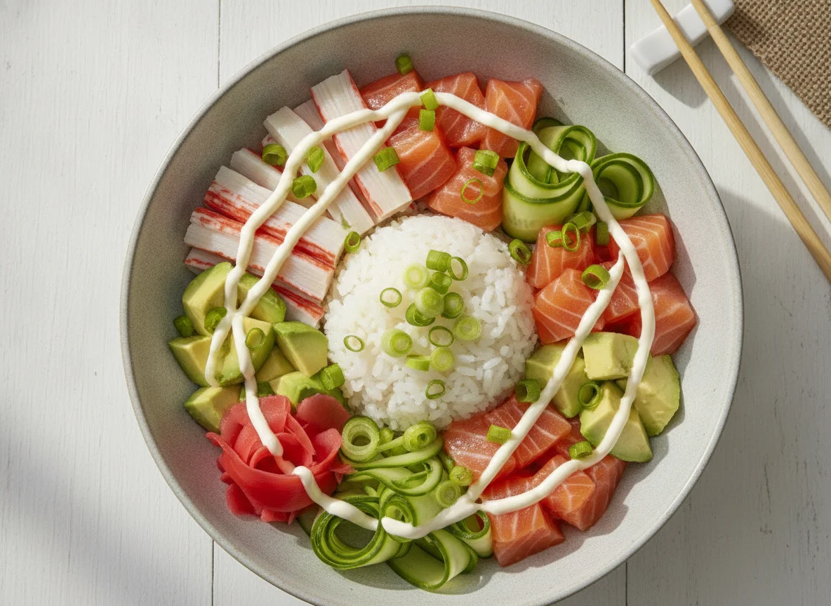 Salmon and Surimi Poke Bowl photo
