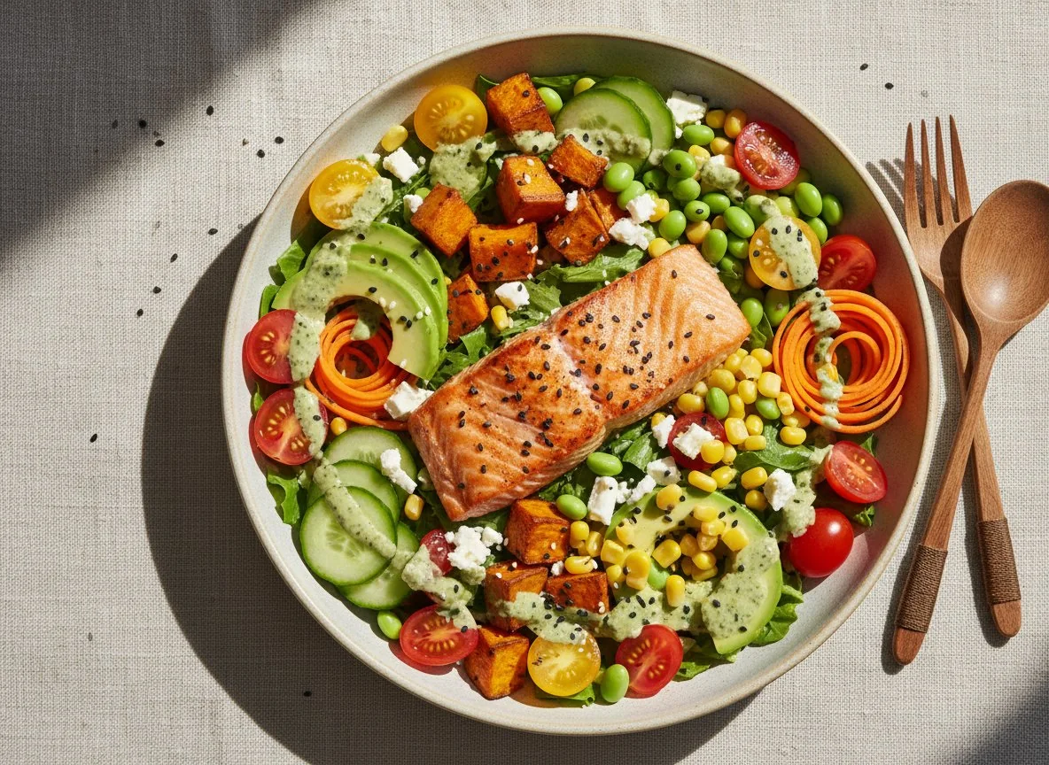 Salmon and Sweet Potato Salad Bowl photo