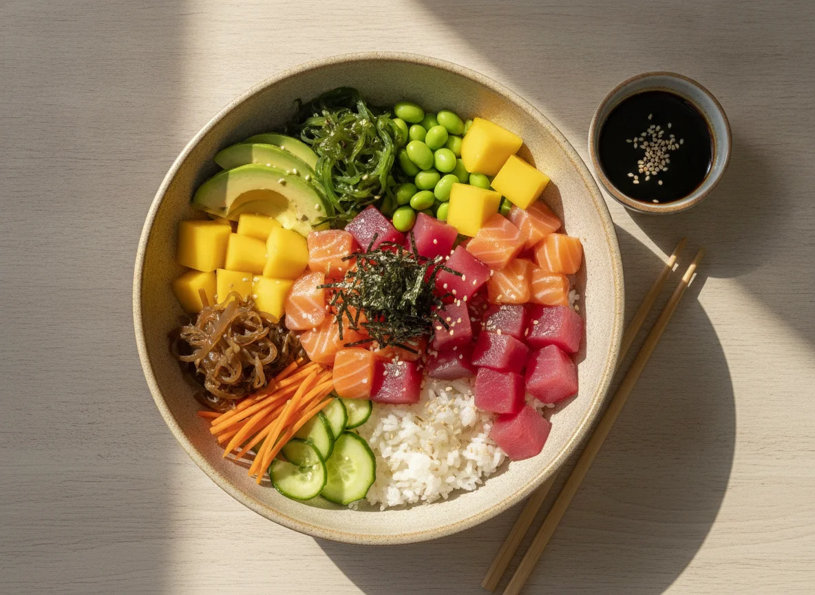 Salmon and Tuna Poke Bowl photo
