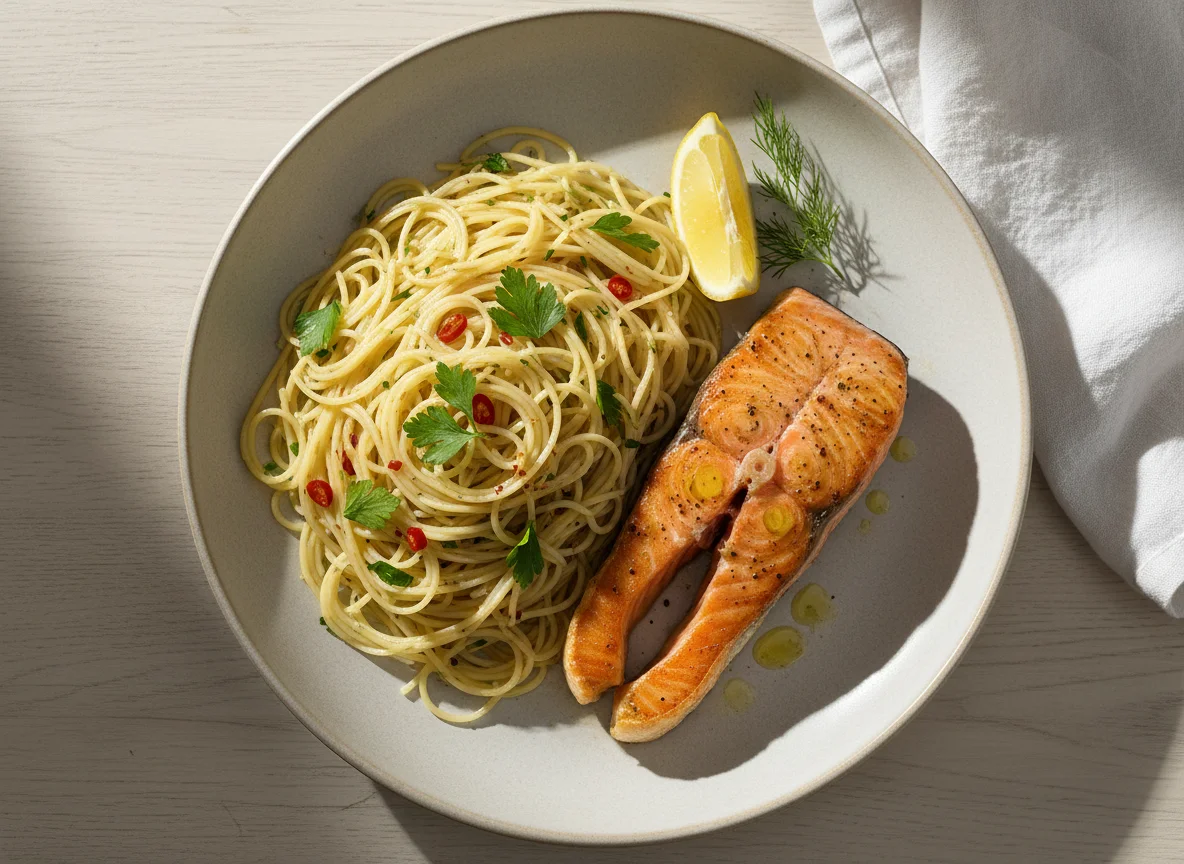 Salmon and Vermicelli Pasta photo