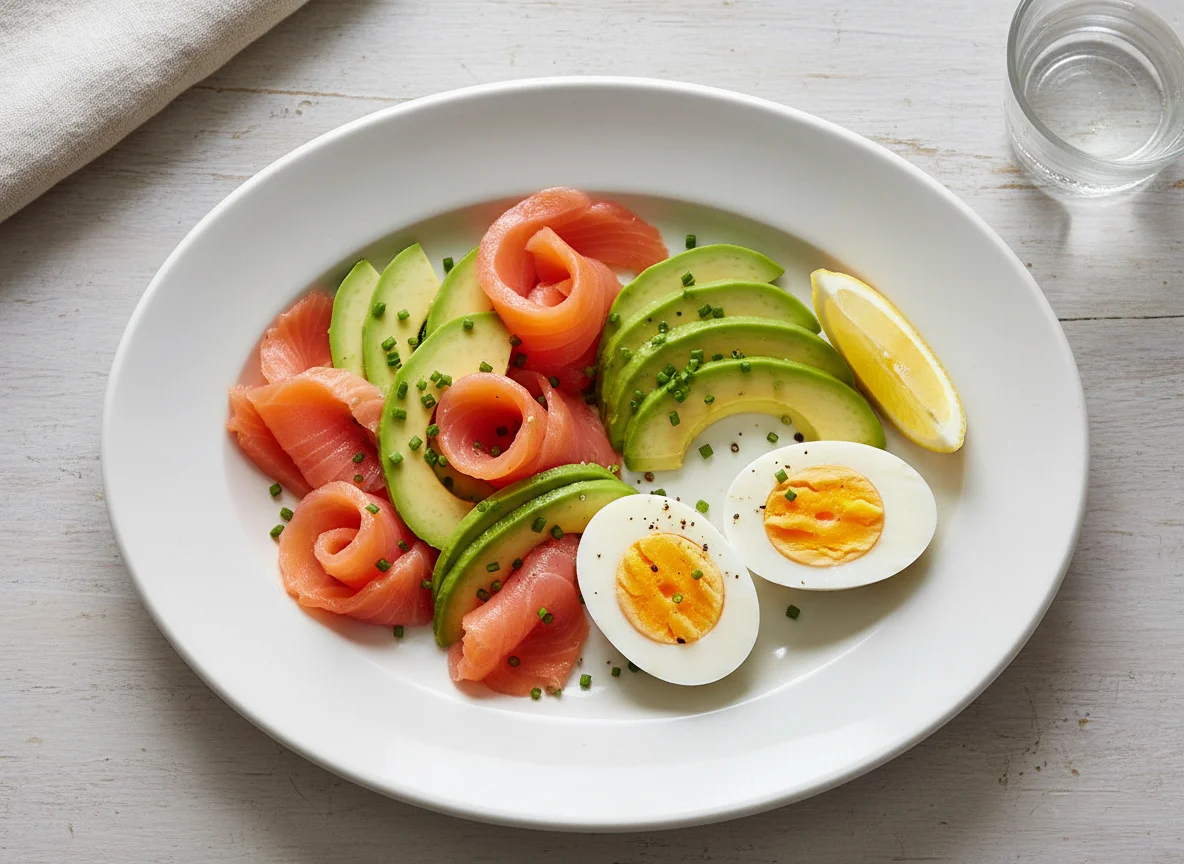 Salmon, Avocado, and Eggs photo