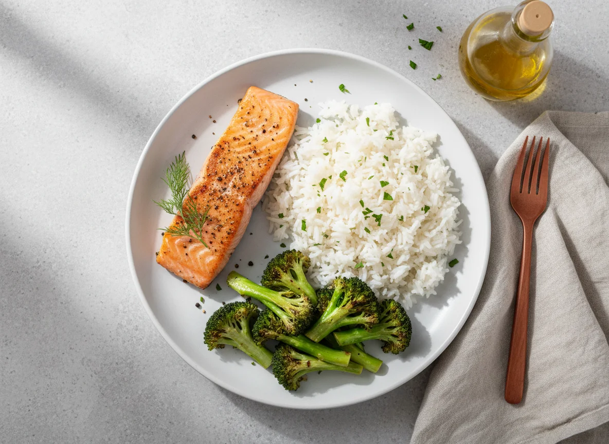 Salmon, Broccoli, and Rice Meal Prep photo