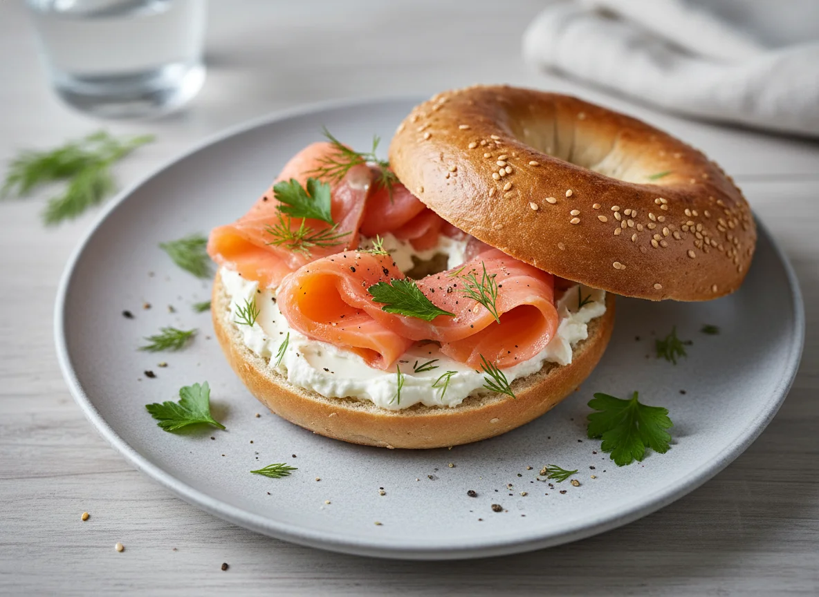 Salmon Cream Cheese Bagel photo
